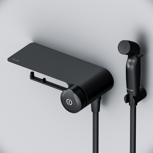 Смеситель TouchReel, монтируемый в стену с гигиеническим душем и полкой AM.PM X-Joy F0H85A822 фото 4