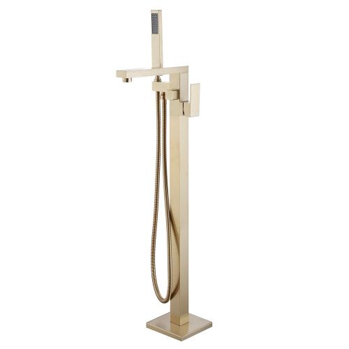 Напольный смеситель для ванны с душем, золото матовое ABBER Daheim AF8215G