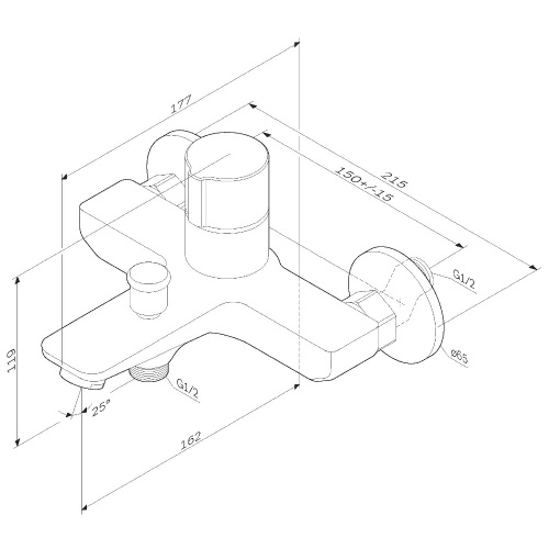 Смеситель для ванны и душа, нажимной TouchReel AM.PM X-Joy F85A10522 фото 11