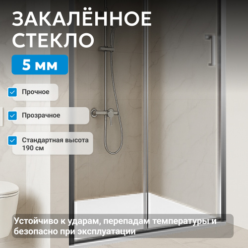 Душевая дверь 110х190 ABBER Schwarzer Diamant AG301105 фото 5