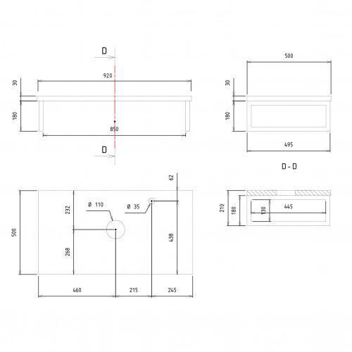 Консоль под раковину ORKA Kestel 95 подвесная, орех фото 5