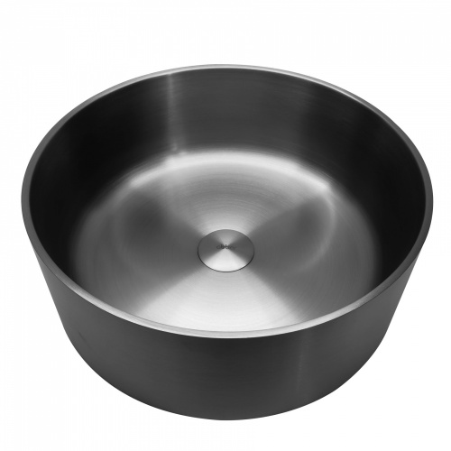 Раковина накладная 39,6х39,6см круглая  оружейная сталь  ABBER Wasser Kreis AF2407GM