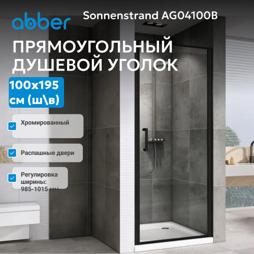 Душевая дверь 100х195 ABBER Sonnenstrand AG04100B фото 3