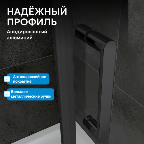 Душевой уголок 80х80 ABBER Schwarzer Diamant AG01080B фото 14