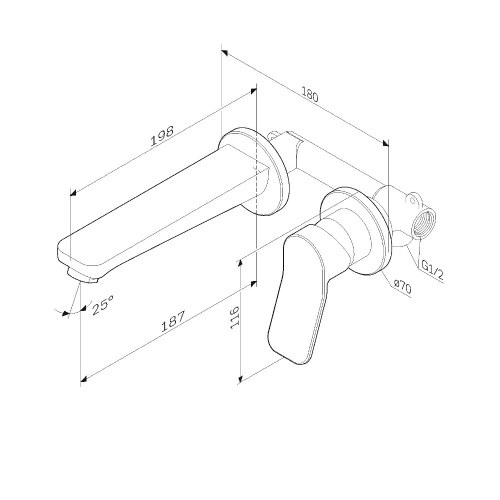 Смеситель для раковины, монтируемый в стену AM.PM X-Joy F85A72600 фото 12