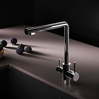 Смеситель для кухни с L-изливом с каналом для питьевой воды, хром AM.PM X-Joy S F85B05700