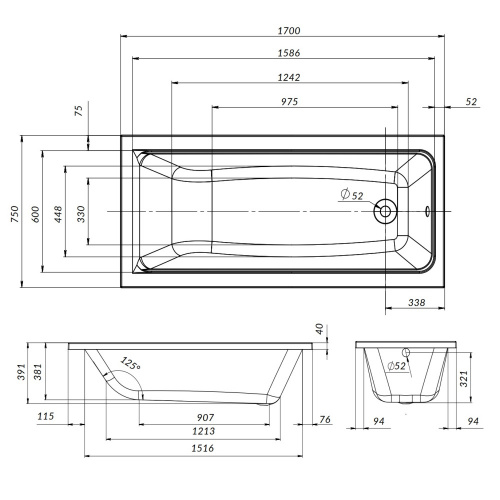 Каркас для ванны AM.PM Gem W90A-170-075W-R фото 3