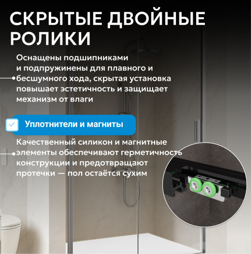 Душевая дверь 170х200 ABBER Komfort AG93170 фото 10