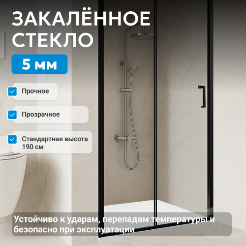 Душевая дверь 120х190 ABBER Schwarzer Diamant AG30120B5 фото 4