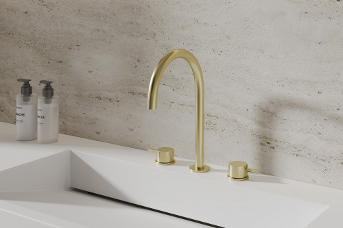Смеситель для раковины, золото брашированное ABBER Wasser Kreis 316 AF8108BG-M фото 6